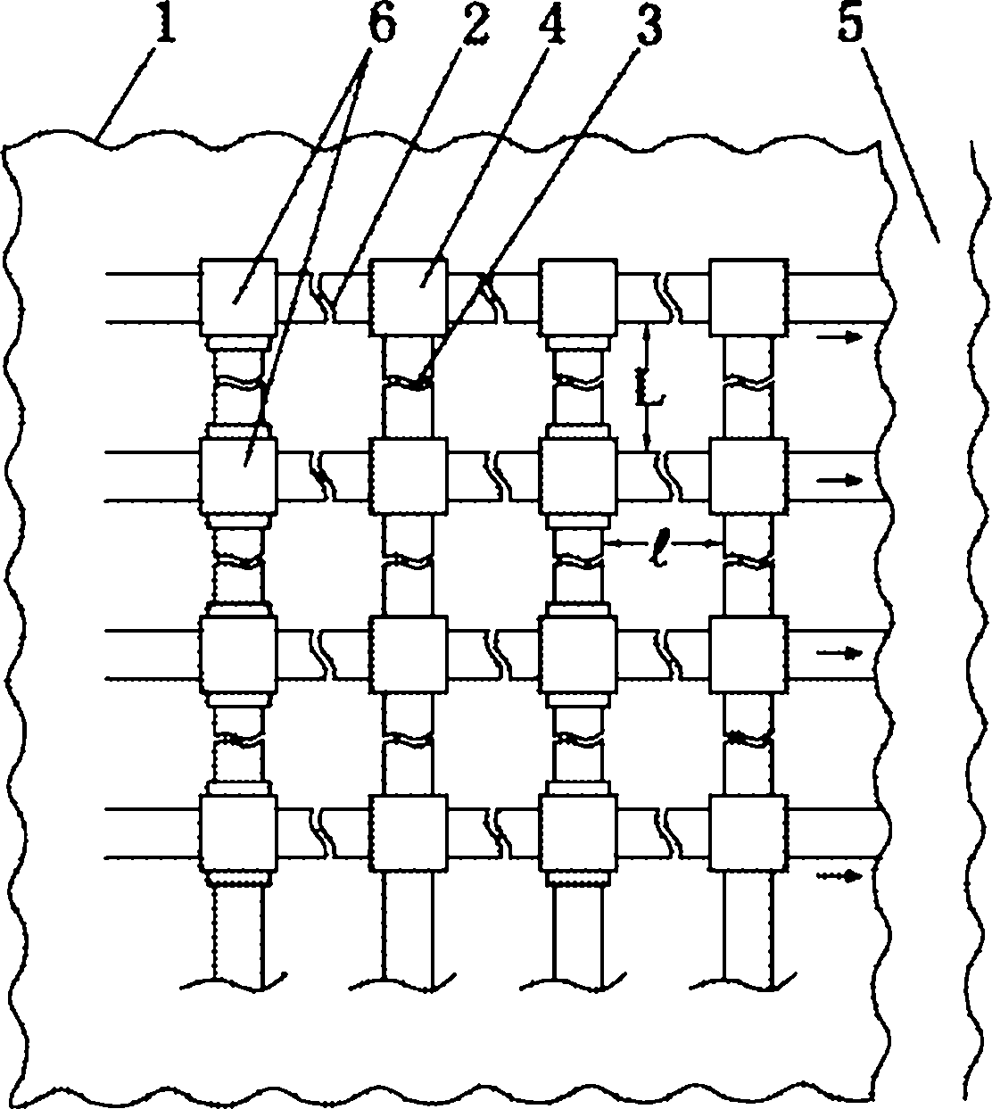 Saline discharge and alkali reduction concealed conduit device for saline-alkali soil