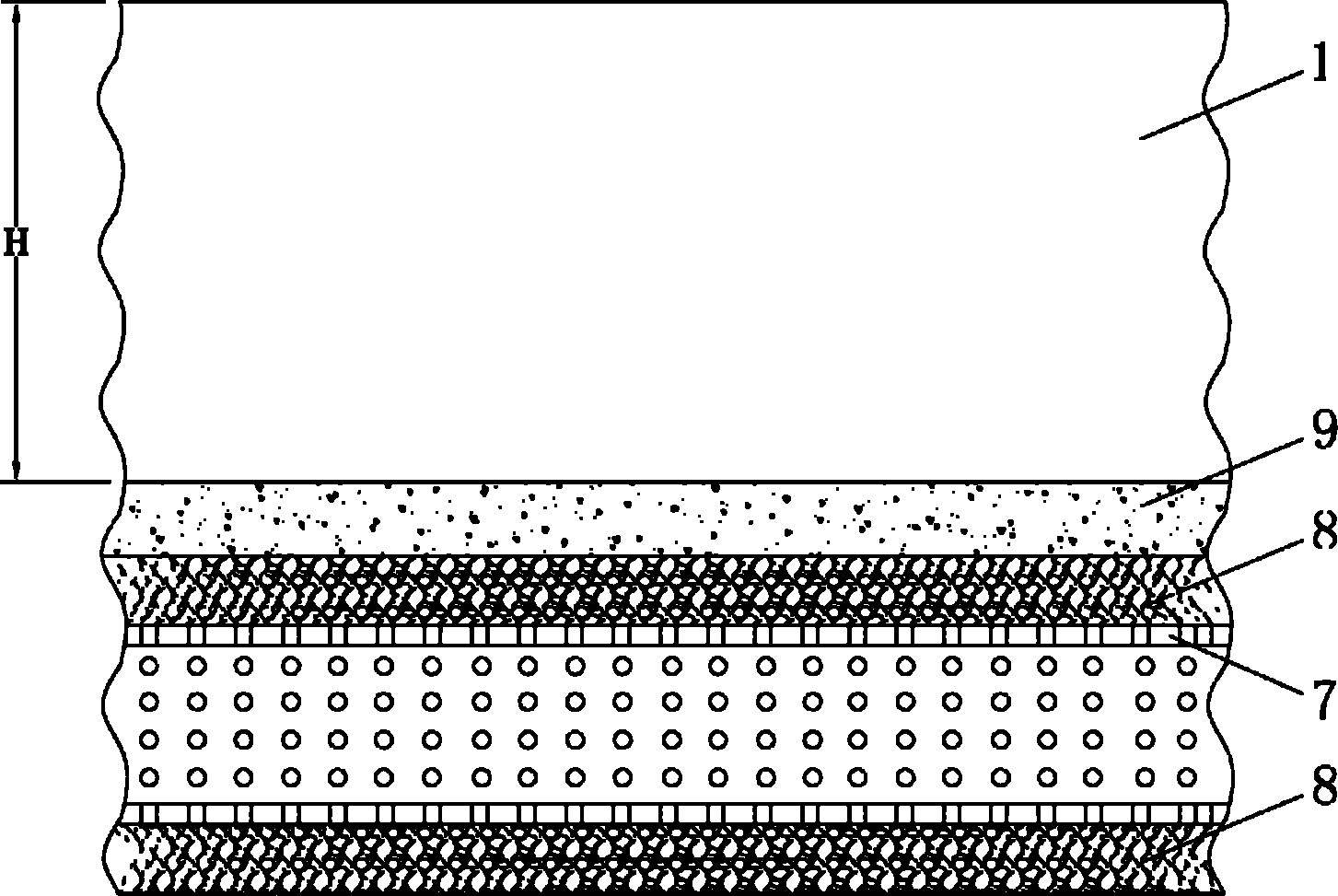 Saline discharge and alkali reduction concealed conduit device for saline-alkali soil