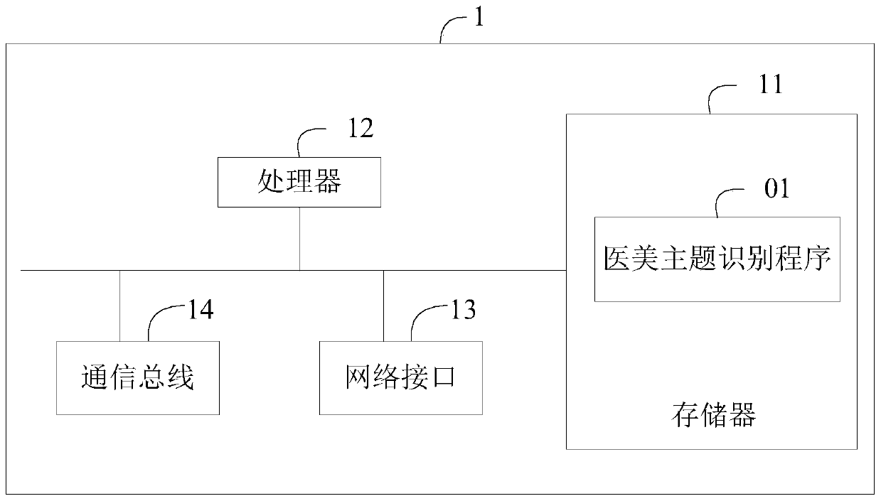 Medical beauty theme identification method, device and equipment and storage medium