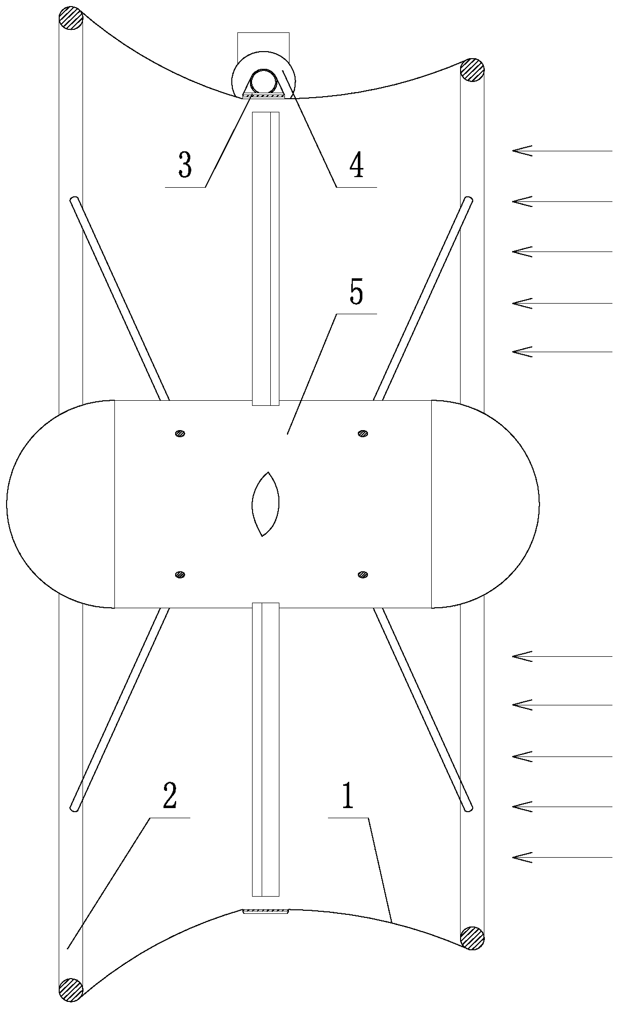 A flexible energy-gathering cover suitable for horizontal-axis wind turbines