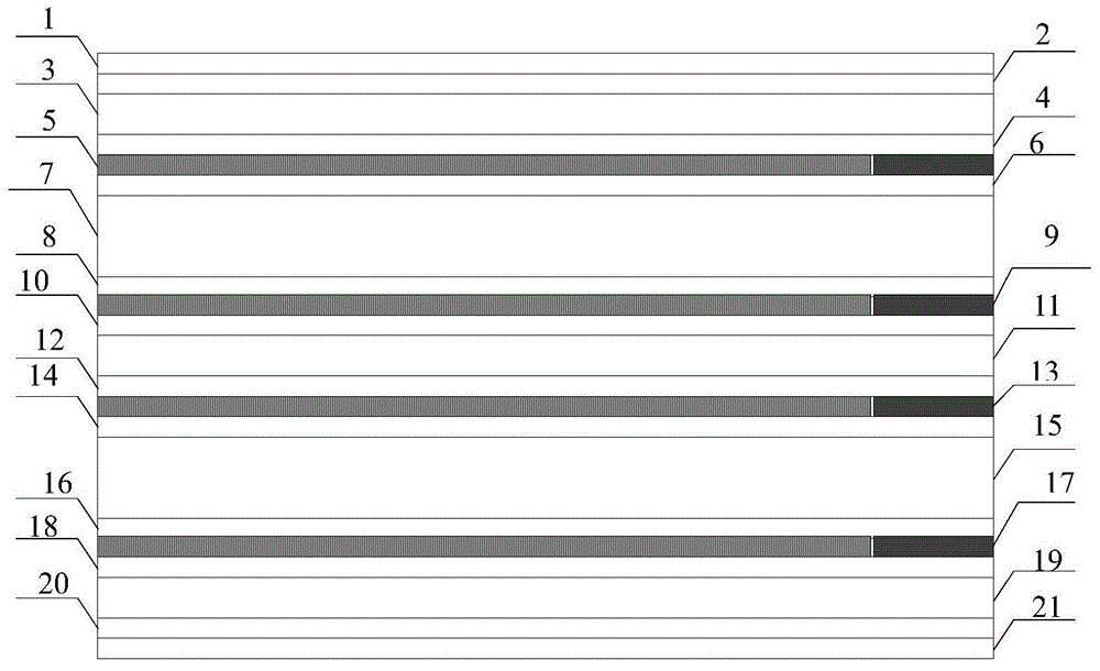 Interval type bus filter layered structure