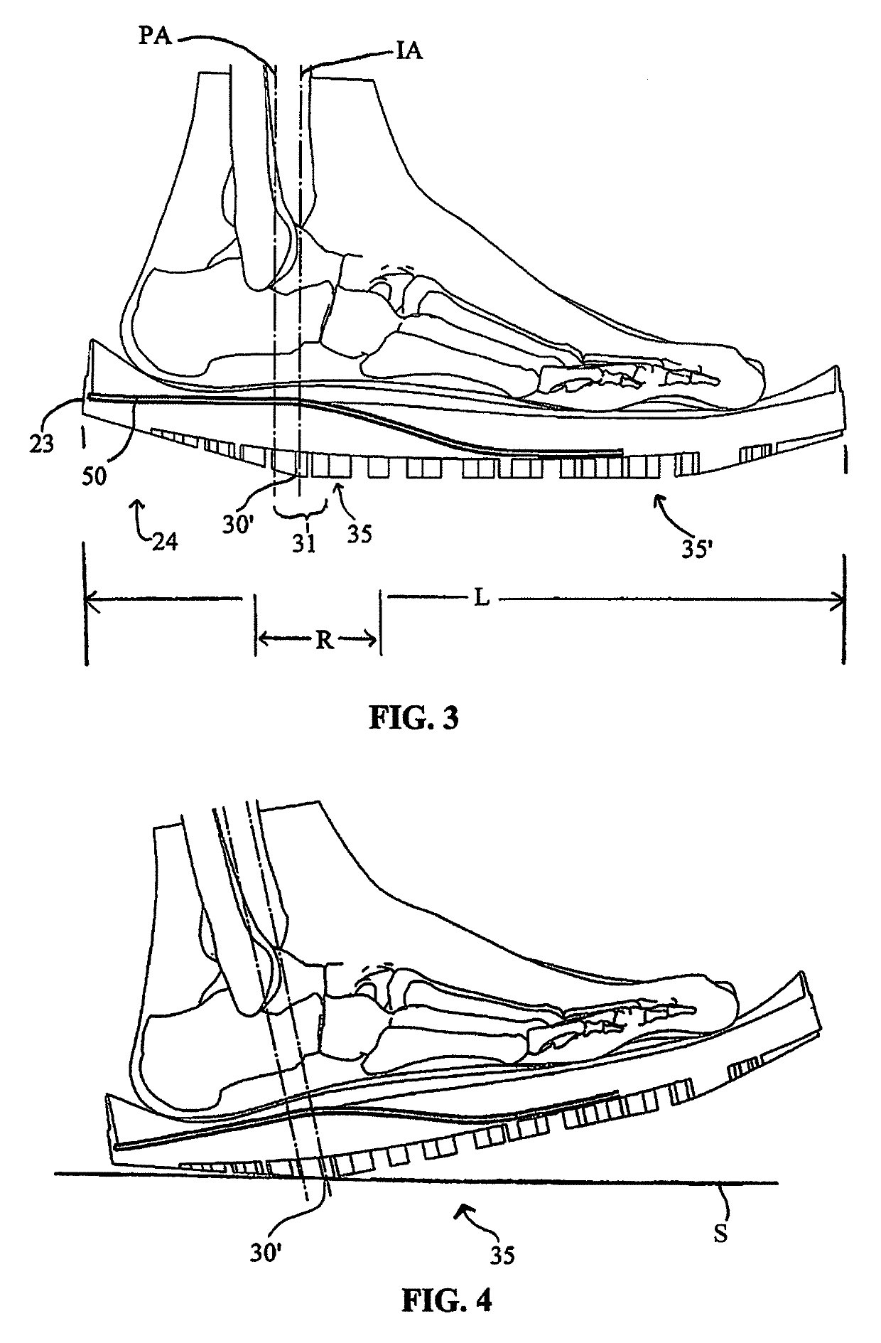 Footwear with tapered heel and methods of manufacture and measurement