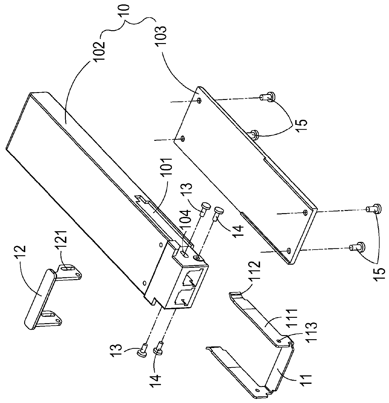 Fiber-optic communication module with de-latching mechanism