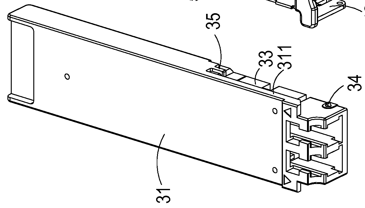 Fiber-optic communication module with de-latching mechanism