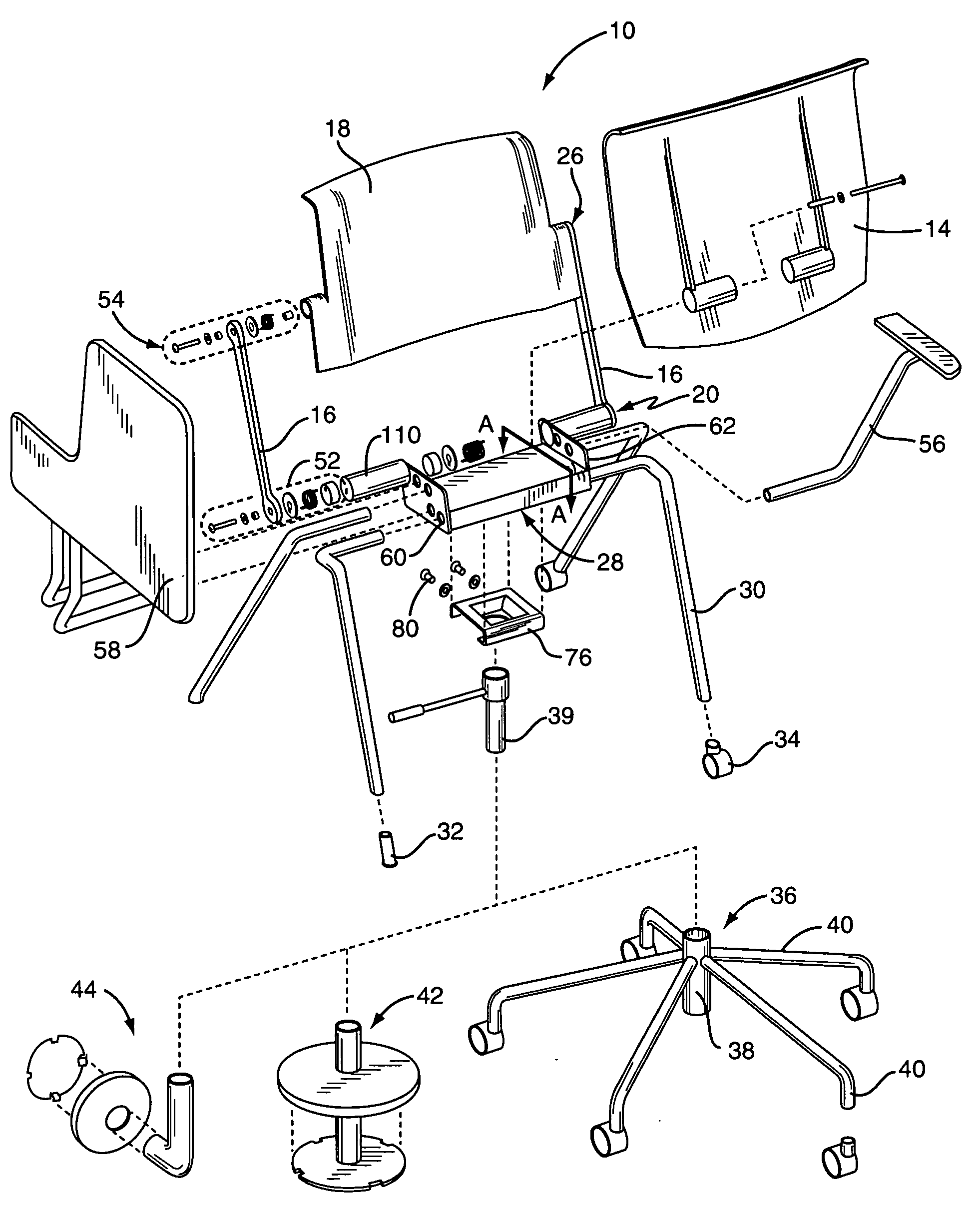 Chair with self-adjusting chair back