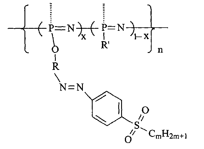 Second-order non-linear optical polyphosphazene connecting sulfuryl-azo chromophor lateral group, and preparing method and use thereof