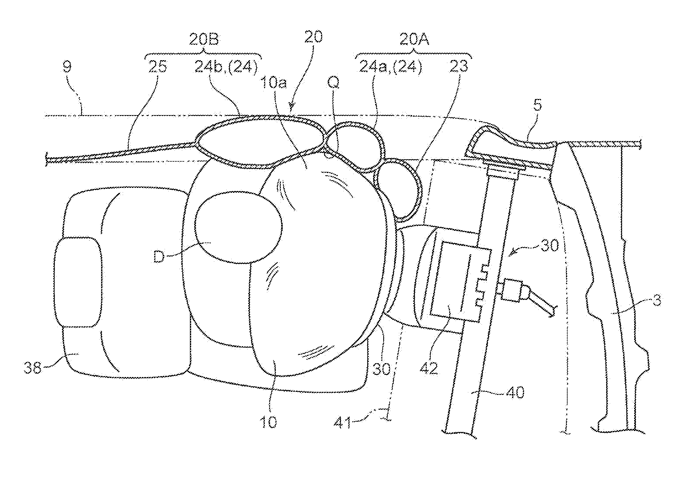 Airbag apparatus and vehicle equipped with same