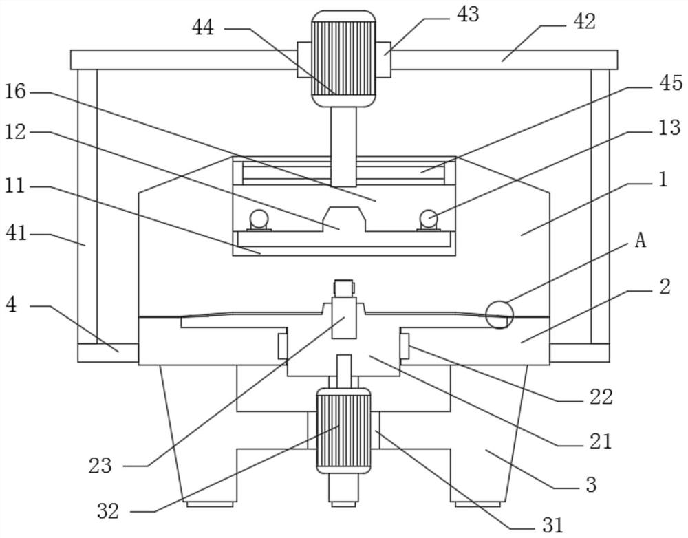 Raw material grinding device for flour production