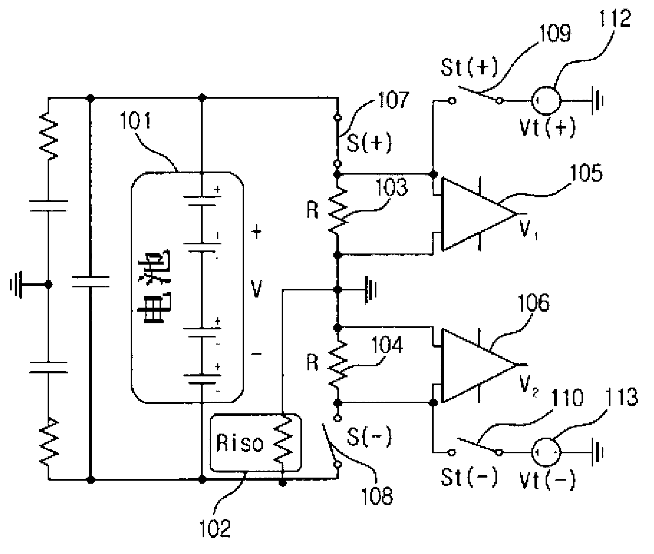 Insulation resistance measurement circuit having self-est function without generating leakage current