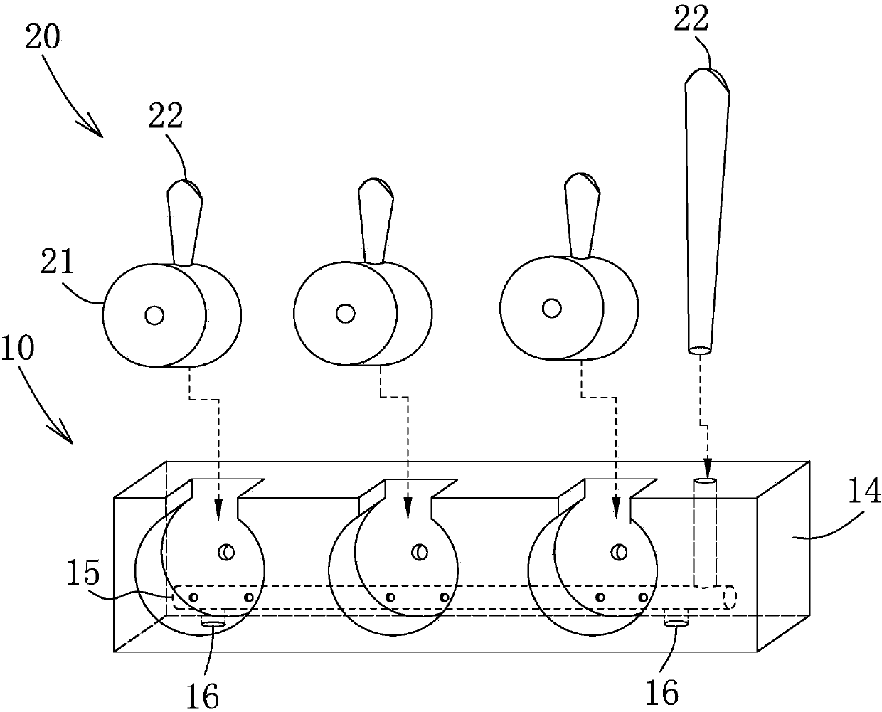 Multi-nozzle air injection dust removal device with air injection angle adjustable