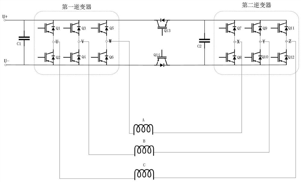 Variable open winding motor topology driving circuit and control method thereof