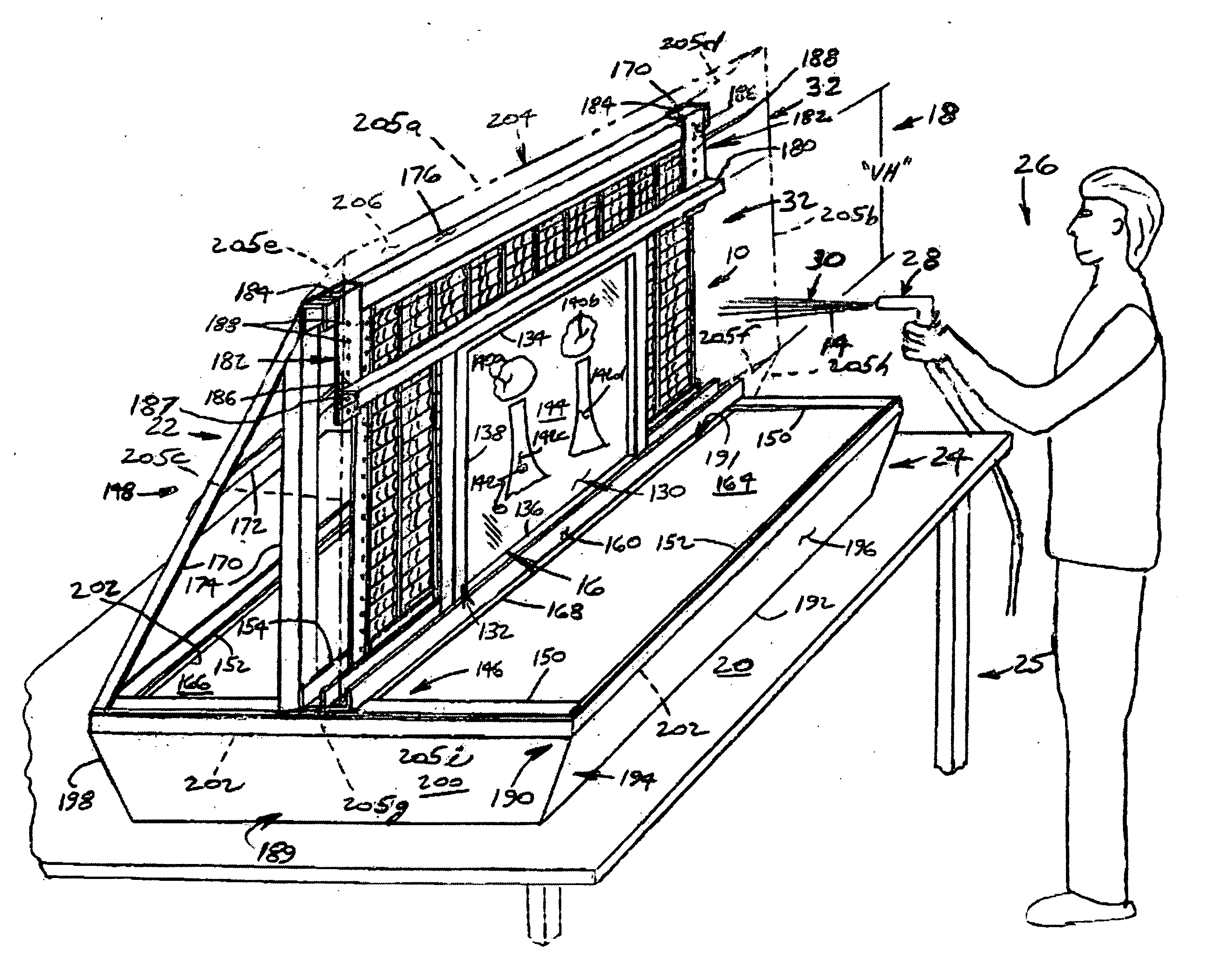 Louvered spray guard for trapping overspray during spray washing of silk screens