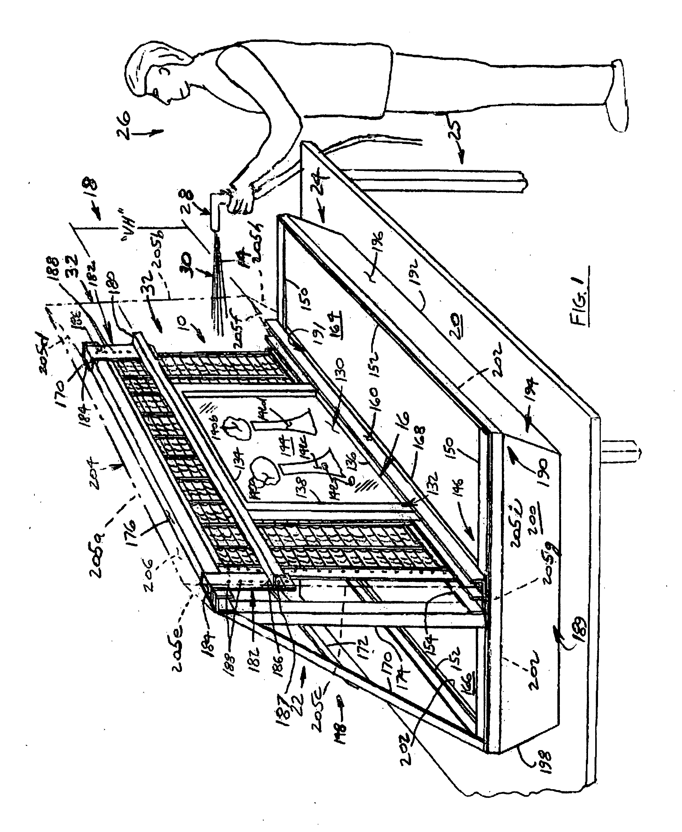 Louvered spray guard for trapping overspray during spray washing of silk screens