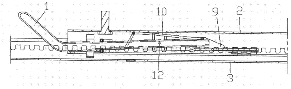 Manual longitudinal sliding rail for car seat