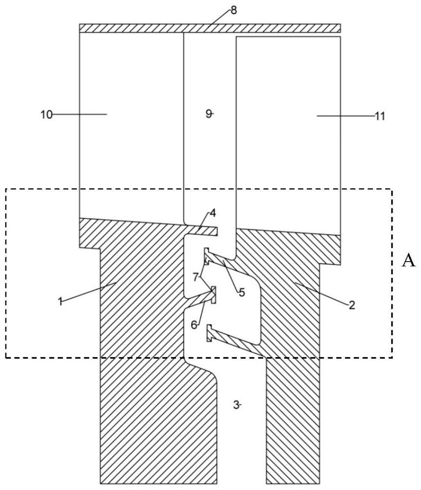 Turbine disc with T-shaped disc edge sealing structure