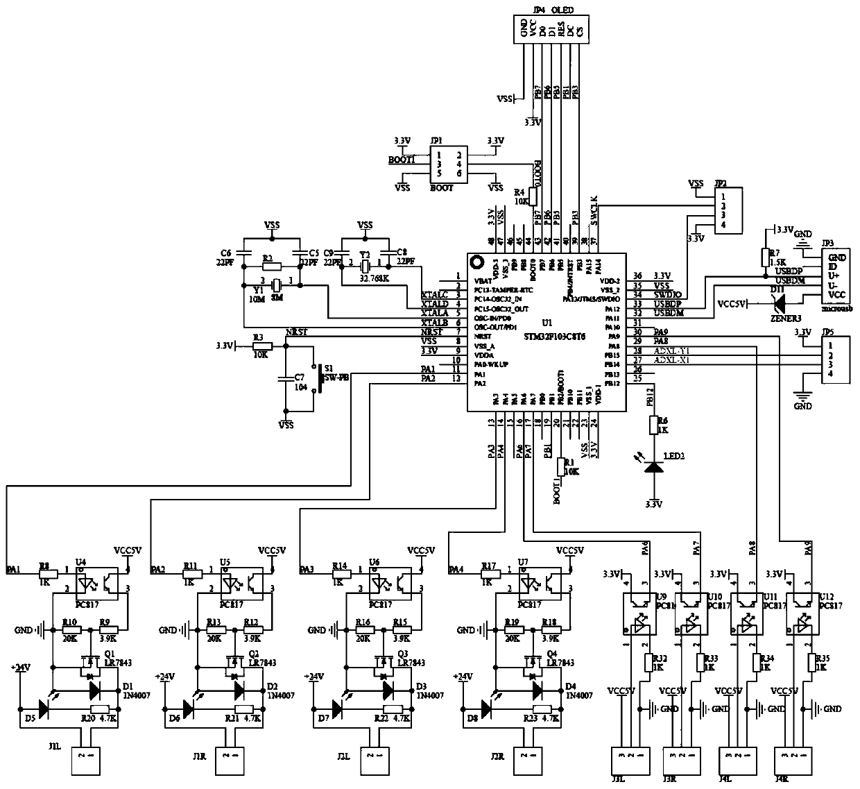 Automatic leveling control system for carrying platform of tracked carrier