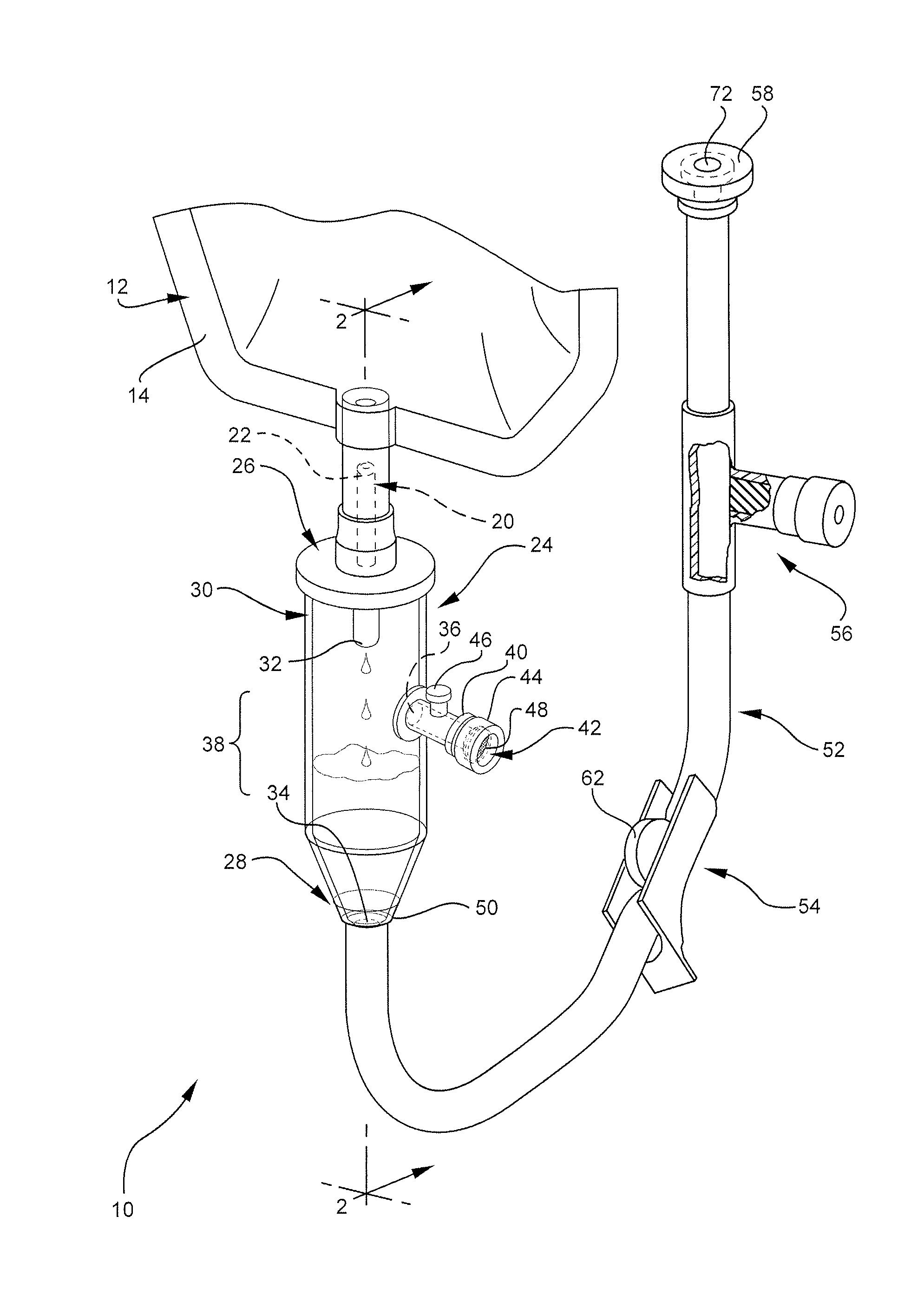 Self priming intravenous delivery system