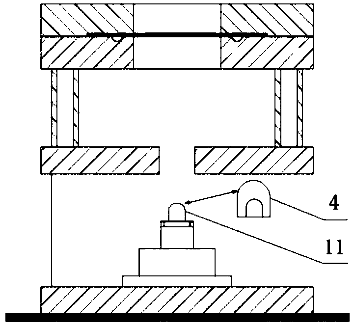 A test device and method for obtaining forming limit diagrams under complex loading conditions