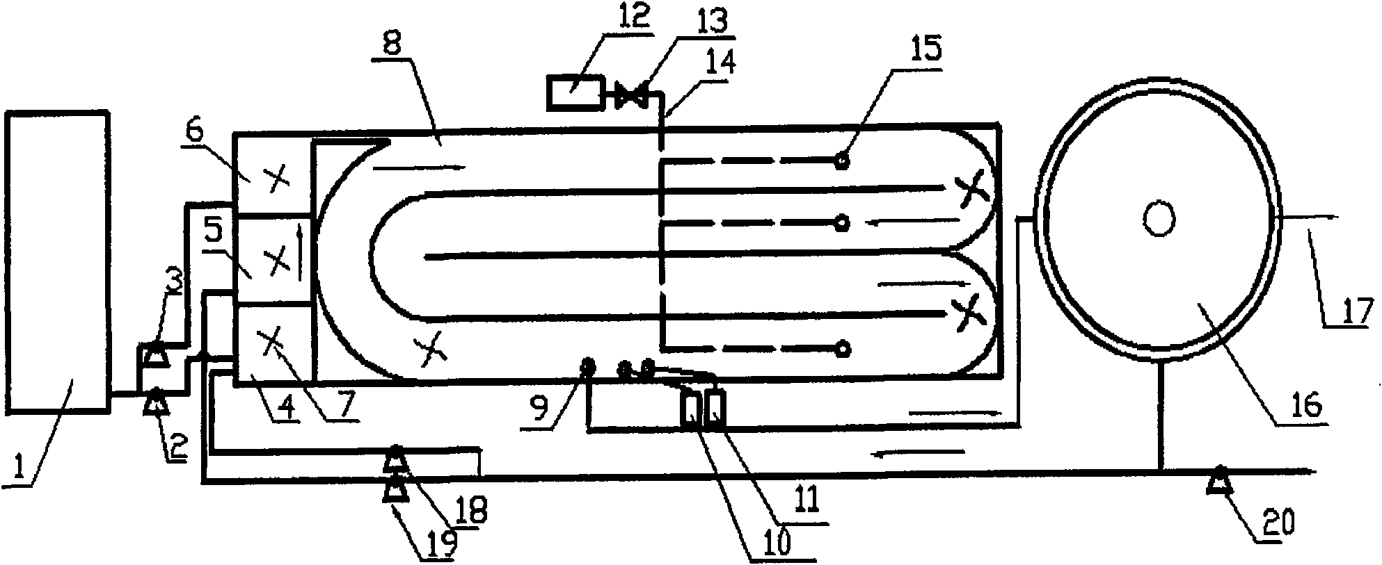 Anaerobic-anoxic oxidation pitch technique denitrification dephosphorization device and method