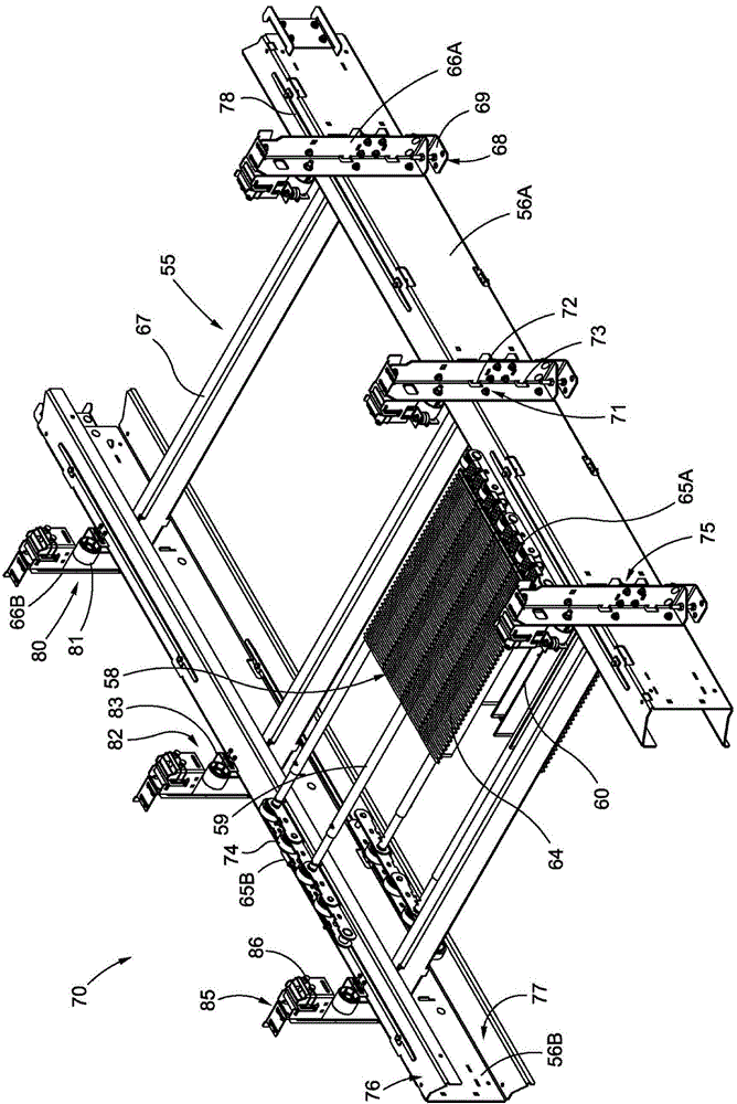 Track system for escalator or moving pavement