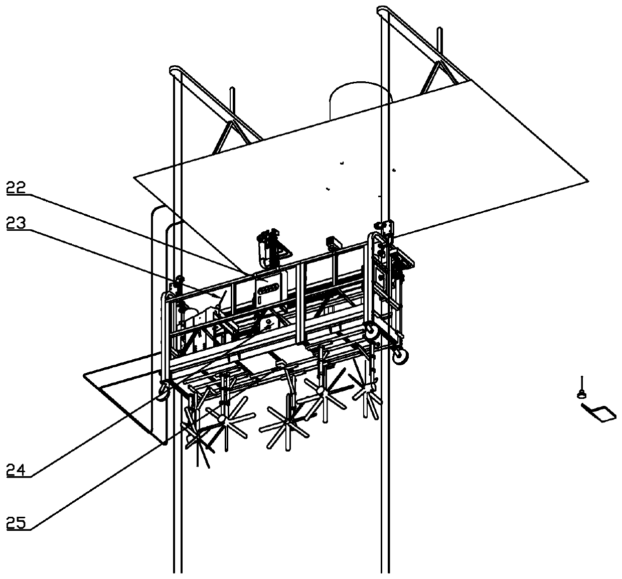 Coating platform for high-rise building