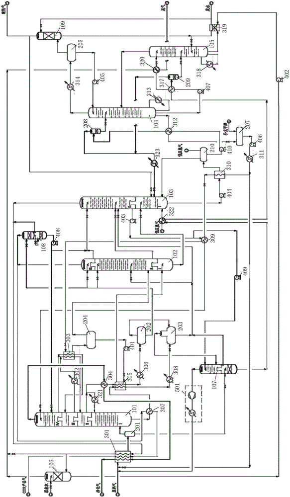 Low-temperature methanol washing device and method for removing acid gas in synthesis gas