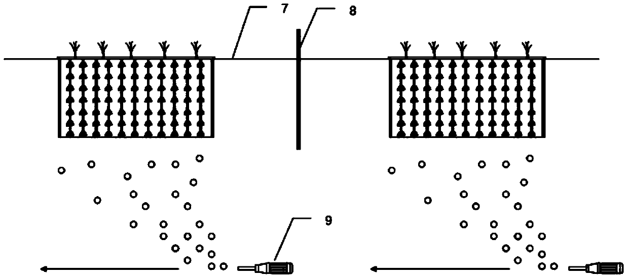 System for purifying eutrophic water employing artificial flow aeration coupled to biological film floating bed