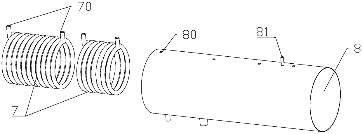 Heat exchanger coiled pipe welding feeding device and mounting and welding equipment