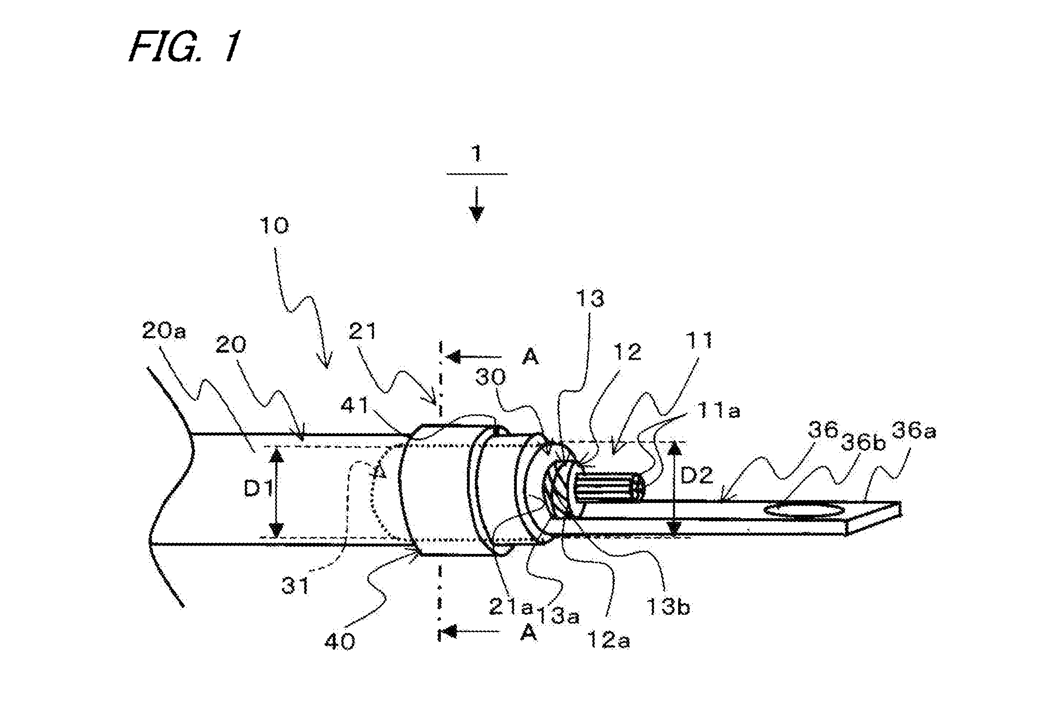 Structure of connection between coaxial cable and shield terminal, and method of connection therebetween