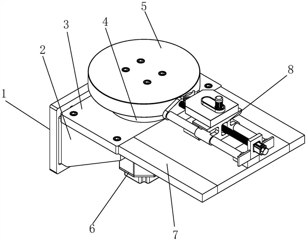 Rotating structure of part detecting device for electronic product design