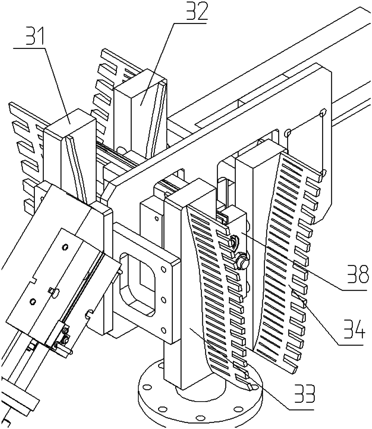 Automatic feeding and discharging device for shoe blank cold and hot die treatment