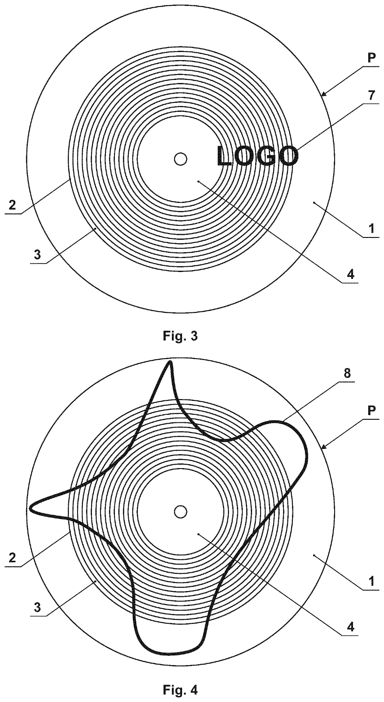 Gramophone plate with recorded image