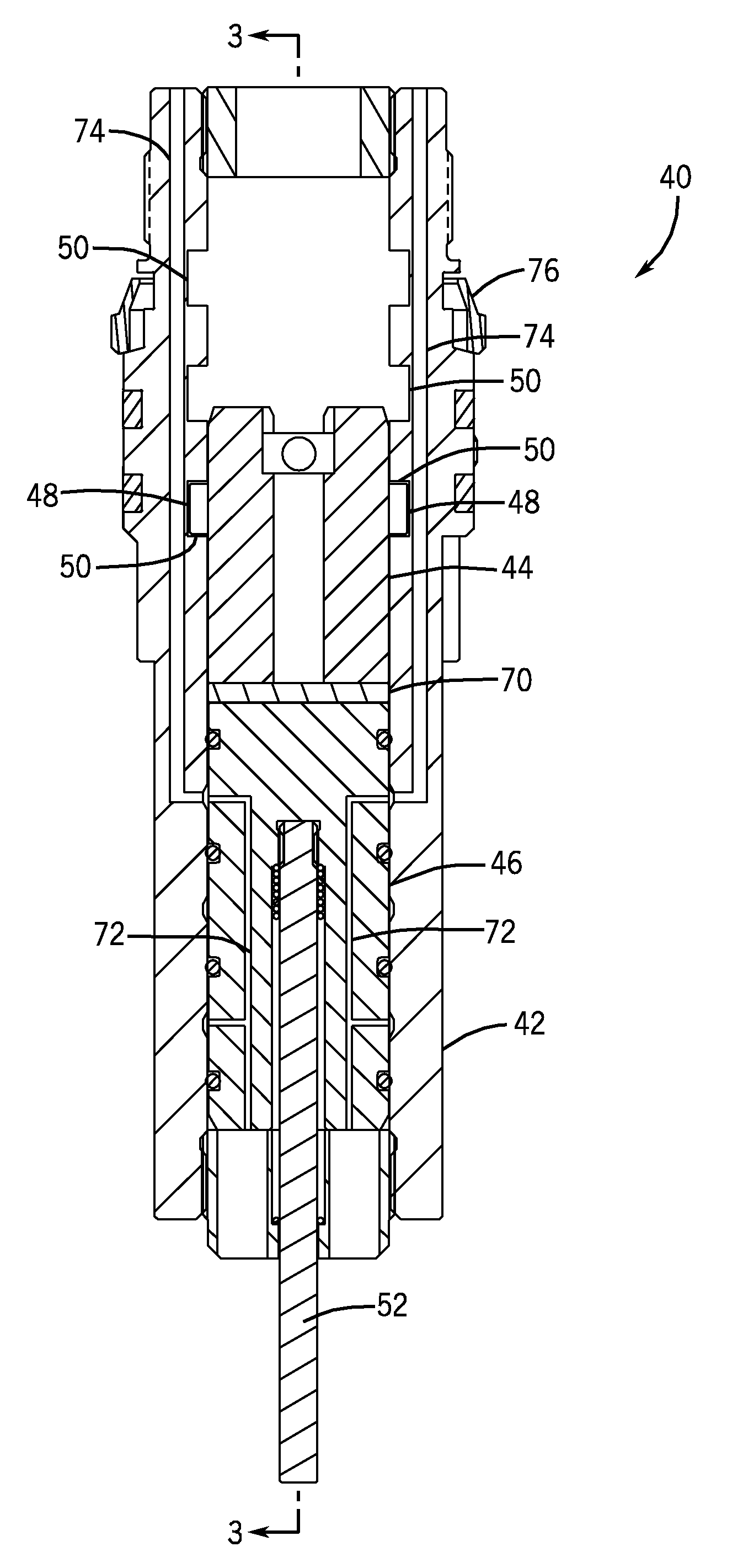 Internal lockdown snubbing plug