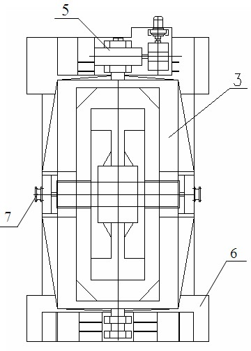 Turning process method and device for stator in large wind-driven generator