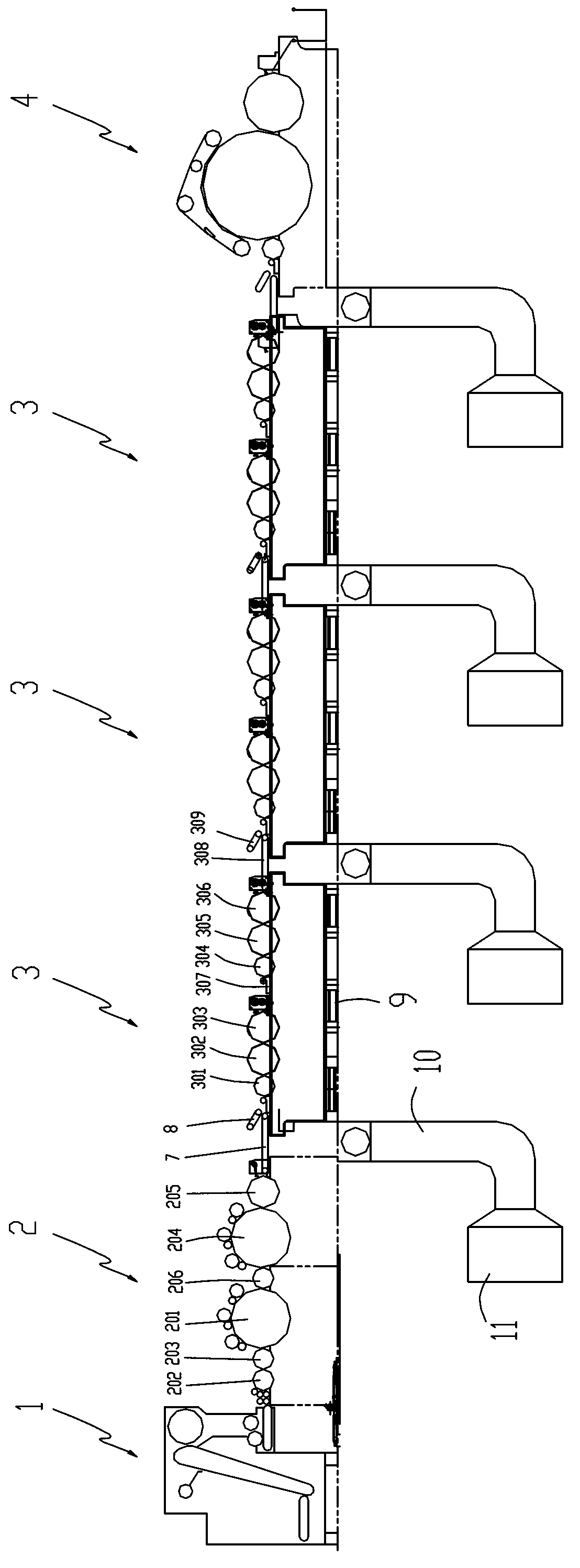 Cashmere carding combination machine