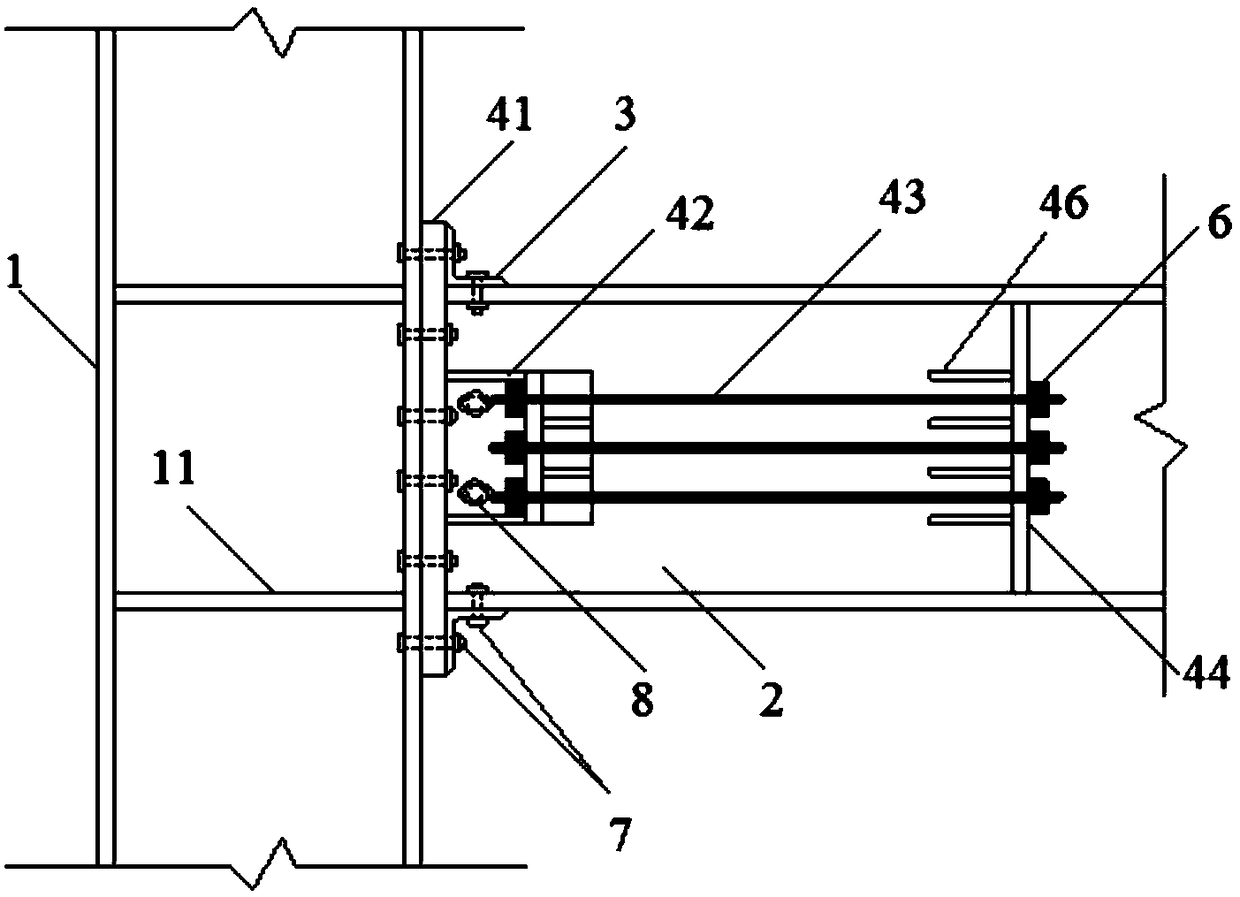 Unilateral prestress all-assembling type self-resetting steel frame joint