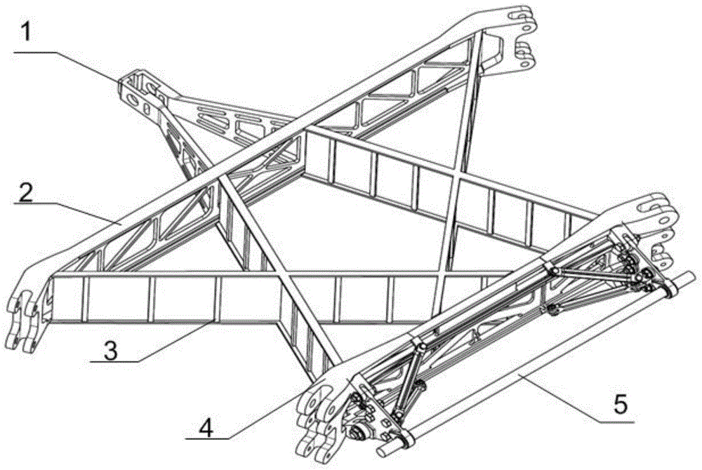 Central wing of horizontal tail of civil airplane