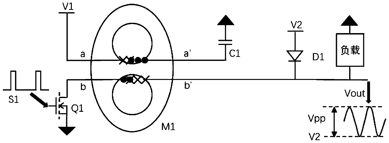 Low-power-consumption EMCCD high-voltage sine driving signal generation circuit