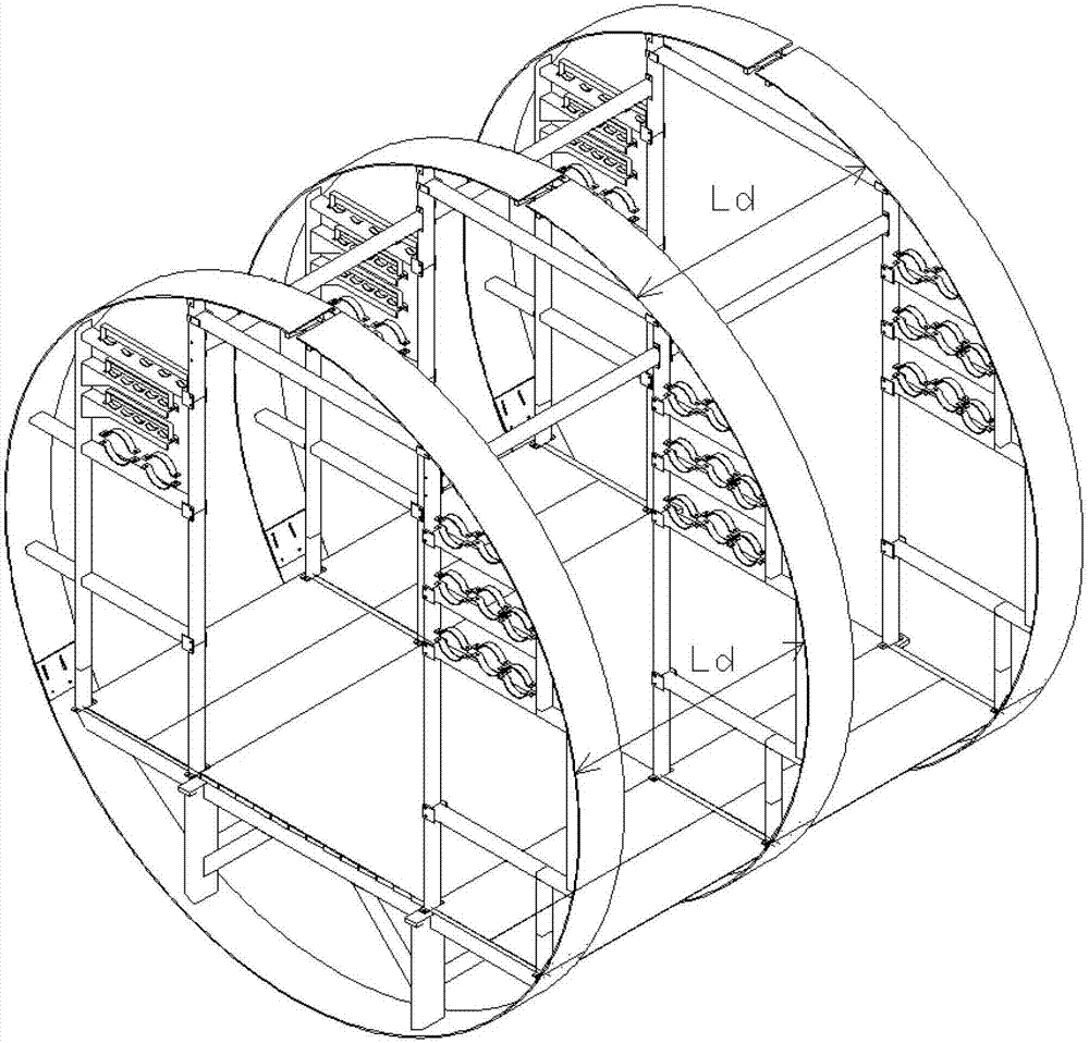 Bamboo composite comprehensive pipe rack capable of containing various types of pipelines