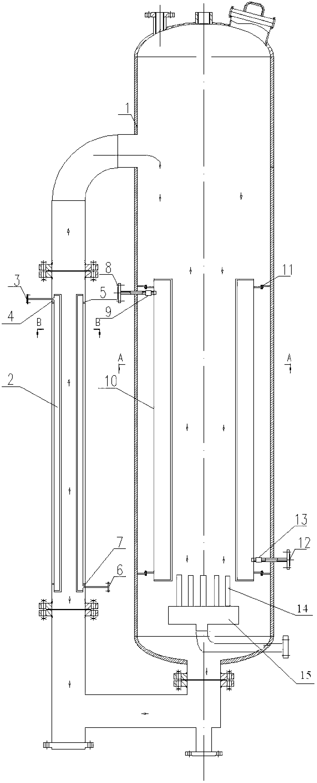 External-circulation airlift type reactor adopting membrane tube aeration