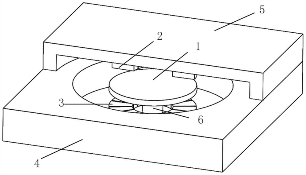 Distributed micro-gyroscope with upper and lower separate electrodes and its preparation method