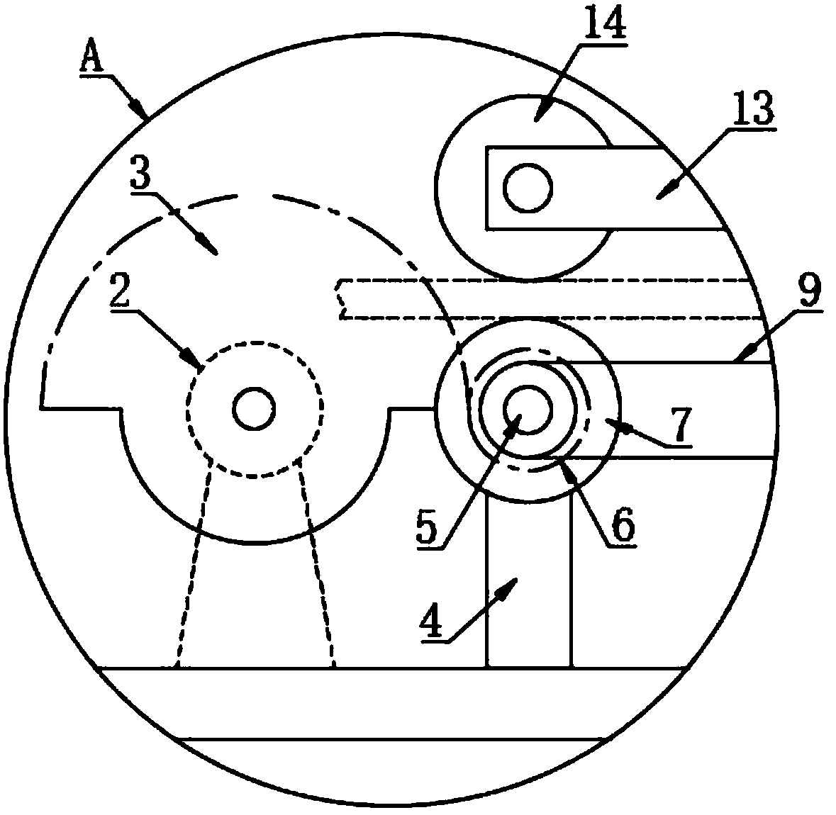 Automatic feeding type reinforcing steel bar fixed-length cutting device