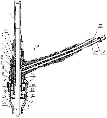 A high-efficiency water-cooled argon arc welding torch