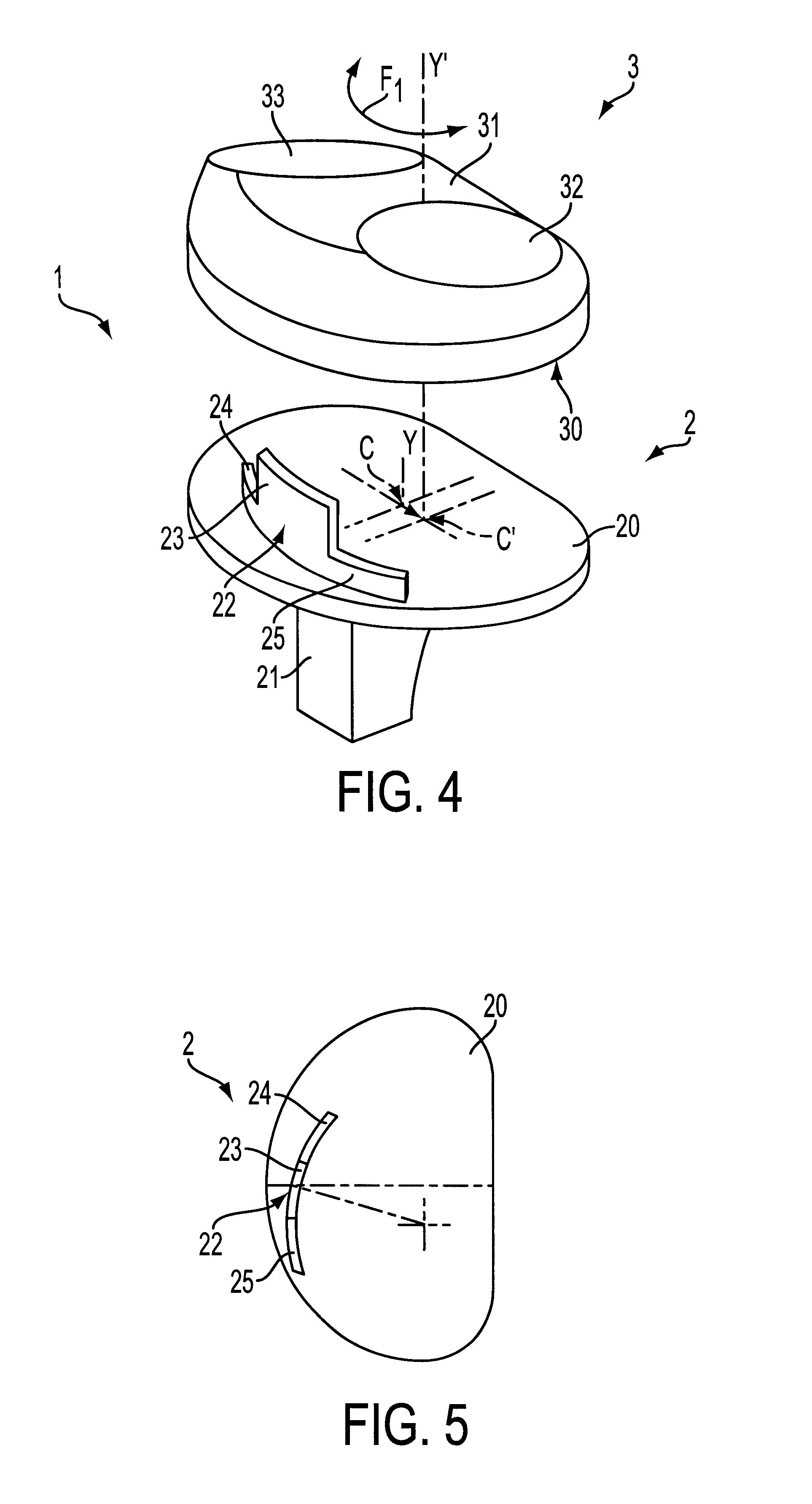 Knee prosthesis with a rotational plate