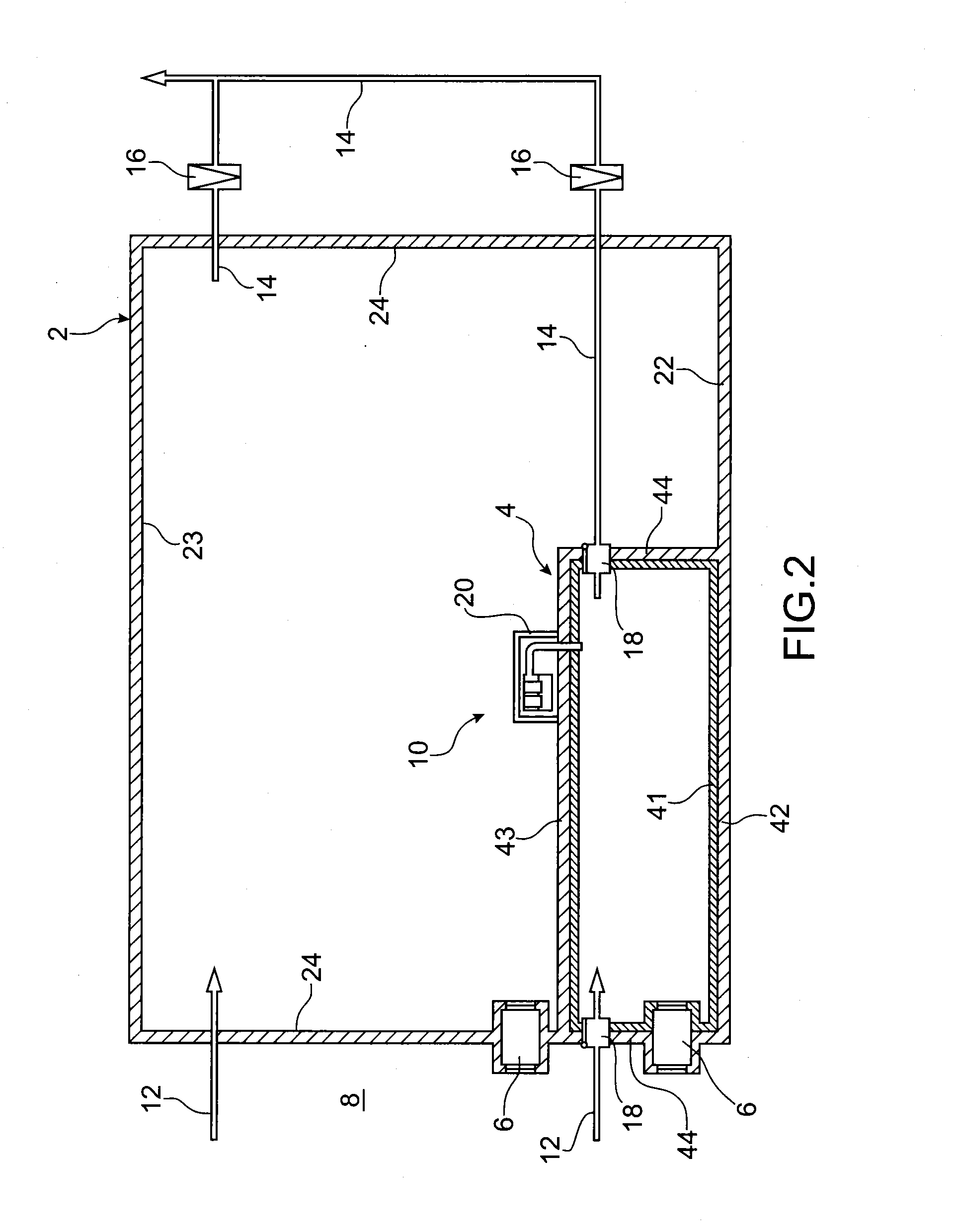 Device for limiting the consequences of a widespread fire in premises