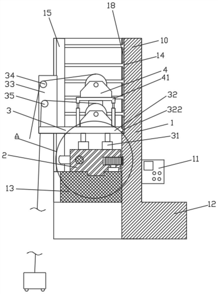 Lifting device for mines and working method thereof