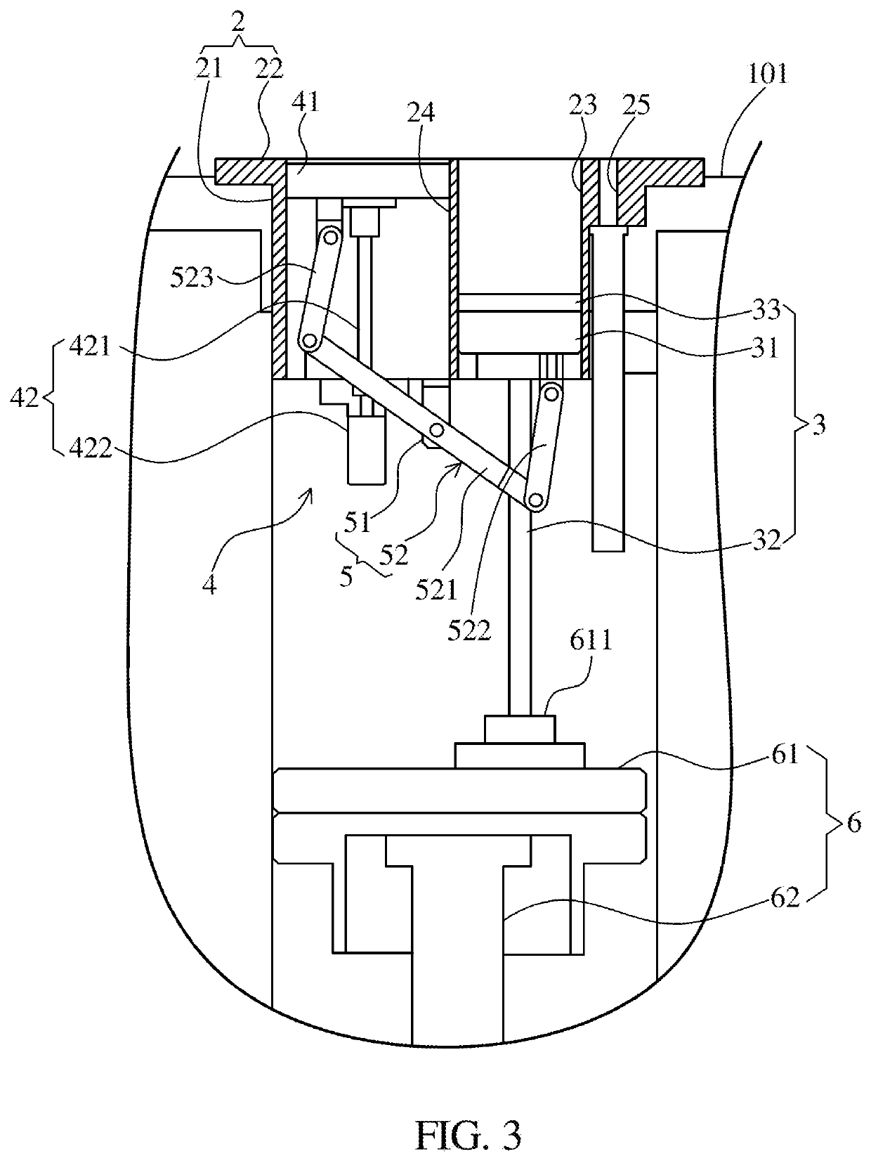 Lifting device for additive manufacturing and operational method thereof