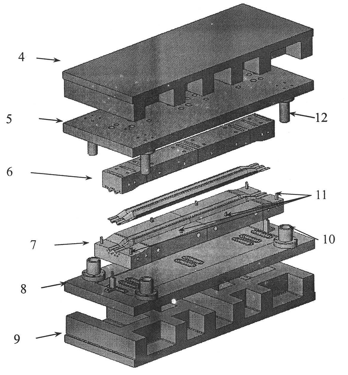 Ultra-high strength steel hot-stamping die for car door anticollision beam