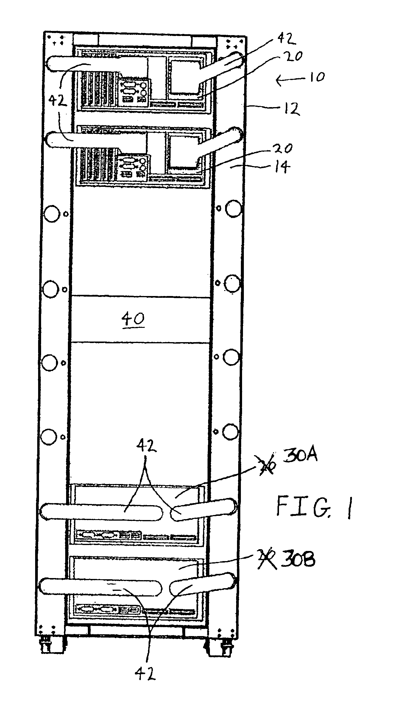 Method and rack for exchanging air with modular bricks in a computer system