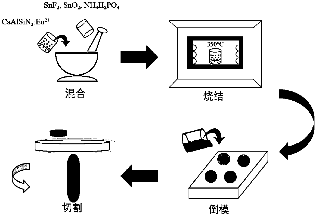 Red-blue-light glass ceramic light conversion component, preparation method and plant growth lamp